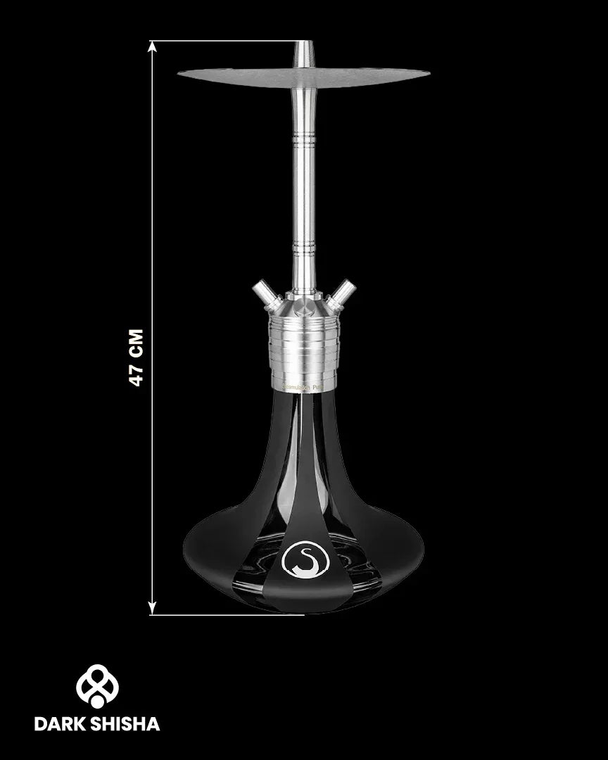 Narghilè Steamulation Pure Black Matt con finitura in acciaio, design tedesco e accessori inclusi