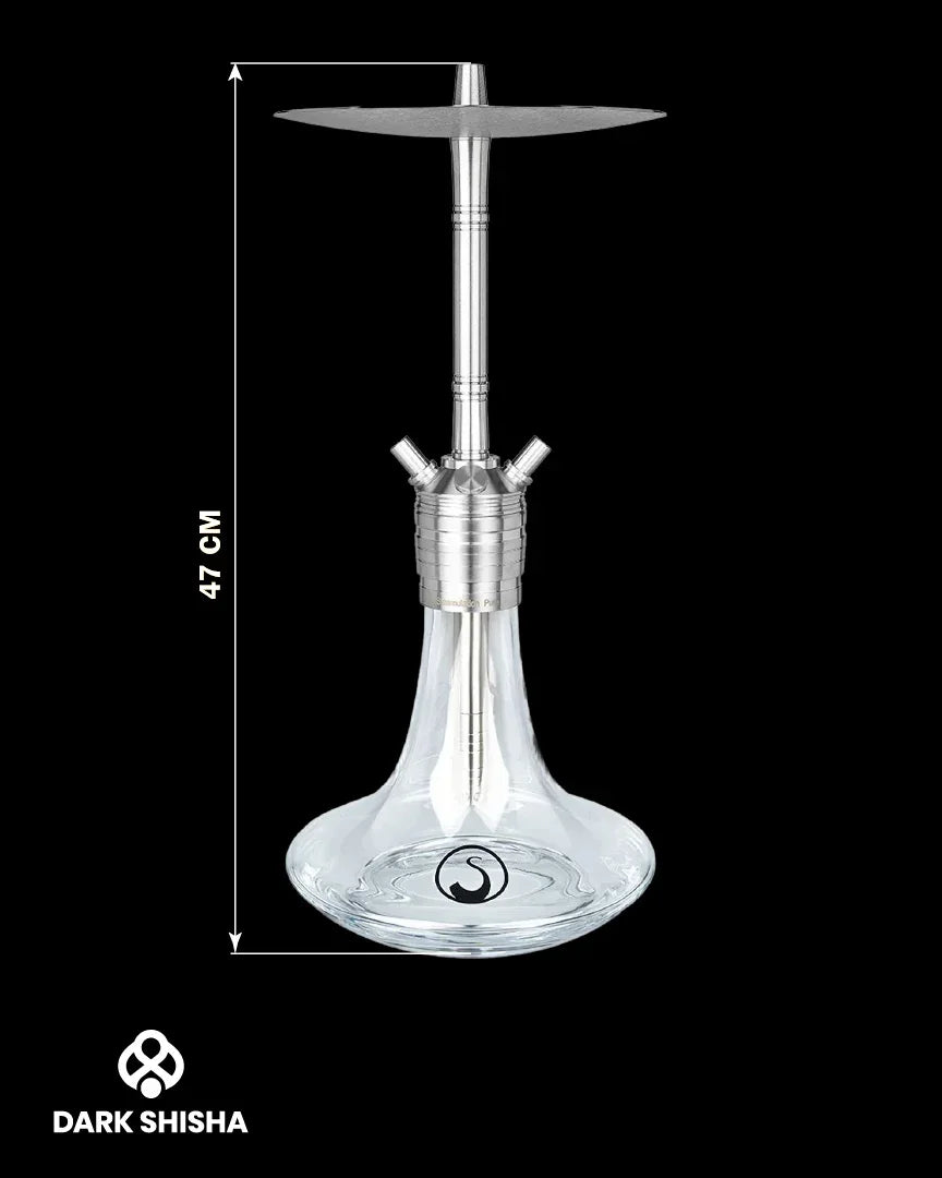 Narghilè Steamulation Pure White Matt con finitura in acciaio, design tedesco e accessori inclusi