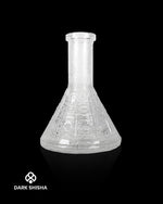 Carica immagine nella galleria Vetro Luna Tradi Triplet per narghilè tradizionali, trasparente, decorato artigianalmente, altezza 27 cm, ampia base per stabilità ottimale.
