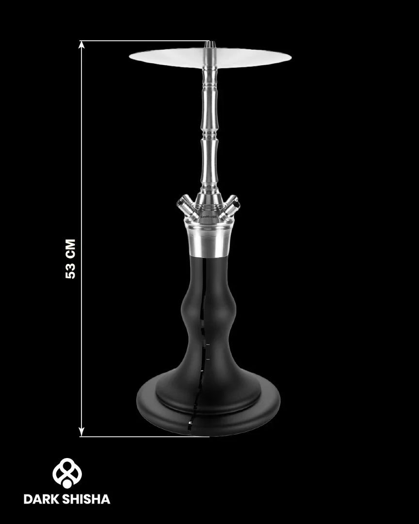 Narghilè AEON x SMOKE2U Orange 53 cm in acciaio inox con base di vetro nera