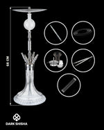 Carica immagine nella galleria Luna Narghilè Adamaris 2.0 in acciaio inox con base in vetro e set completo