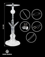 Carica immagine nella galleria Luna Narghilè Minima 2.0 argento in alluminio con base in vetro e set completo