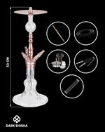 Carica immagine nella galleria Luna Narghilè Minima 2.0 rosa in alluminio con base in vetro e set completo