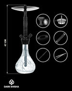 Carica immagine nella galleria Narghilè Aladin Alux M5 Nero da 47 cm in alluminio e accessori completi