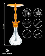 Carica immagine nella galleria Narghilè Aladin Alux M5 Oro da 47 cm in alluminio e accessori completi