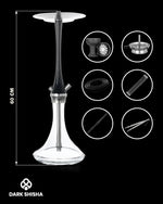 Carica immagine nella galleria Narghilè Aladin Valentino Full Carbon con base in vetro trasparente e accessori inclusi