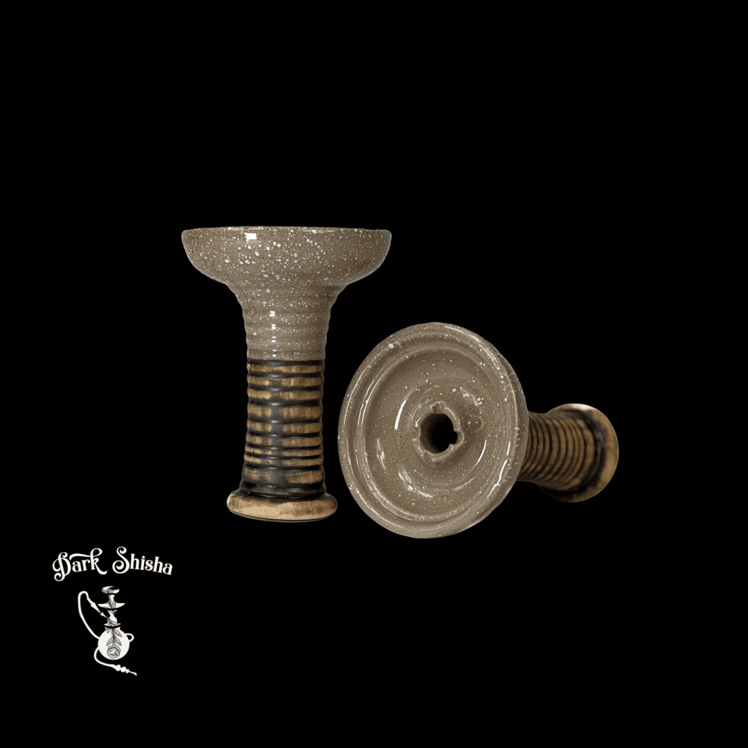 Testa per narghilè phunnel in ceramica grigia a strisce – Design classico e prestazioni eccellenti - Darkshisha