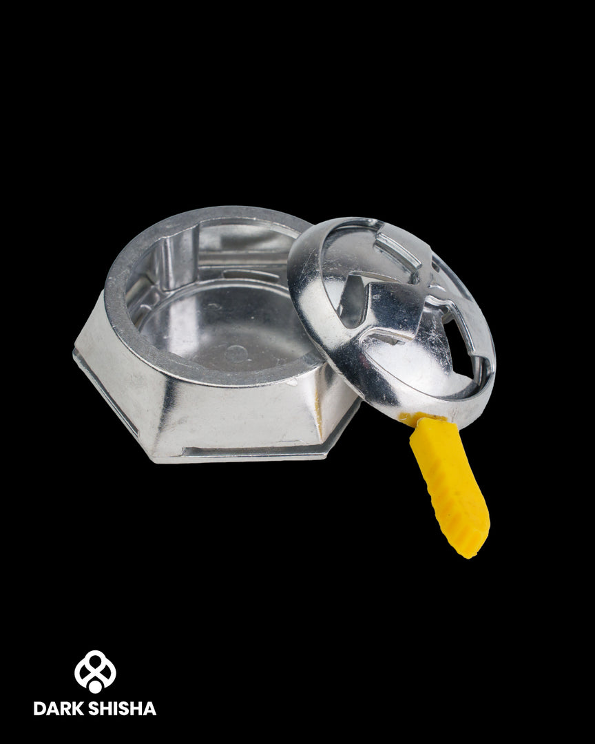 Gestore di Calore HMD Ottagonale | Manico Giallo in Silicone per Narghilè - Darkshisha
