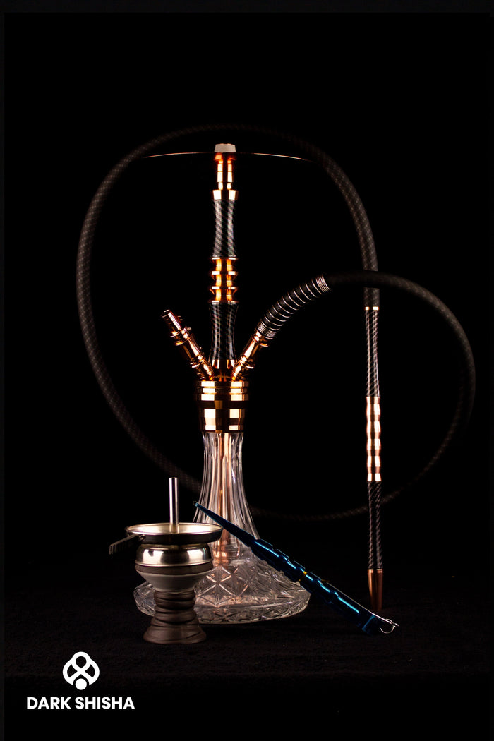 Narghilè Crystalia Elektra Carbon Shisha - Rose/Gold