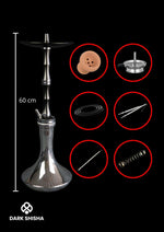 Carica immagine nella galleria Narghilè Dark Shisha da 63 cm, con accessori inclusi, disponibile su Dark Shisha.
