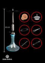 Carica immagine nella galleria Narghilè Dark Shisha da 63 cm, con accessori inclusi, disponibile su Dark Shisha.
