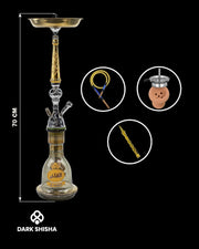 Narghilè Tradizionale Al Fakhir 70 cm Ambrato con accessori completi.