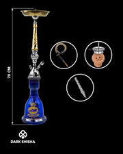 Narghilè Tradizionale Al Fakhir 70 cm Blu con accessori completi.