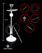 Narghilè Luna Bigima Argento | Set Completo di Lusso per un’Esperienza Unica - Darkshisha
