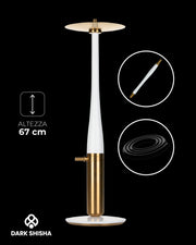 Union Hookah Argument PVD White Gold in legno bianco con finitura dorata
