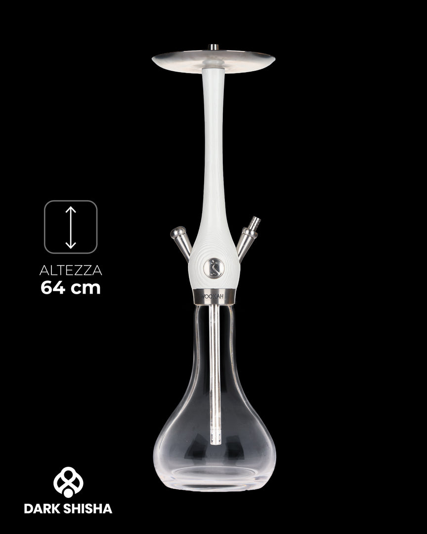 Narghilè Darkshisha NOX bianco con base in vetro e altezza 64 cm