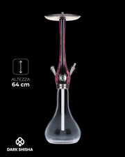 narghilè WOOKAH Black Pink in legno nero e rosa con ampolla in cristallo