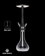 Narghilè Darkshisha NOX nero con base in vetro e altezza 64 cm