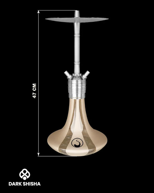 Narghilè Steamulation Pure Champagne Matt con finitura in acciaio, design tedesco e accessori inclusi