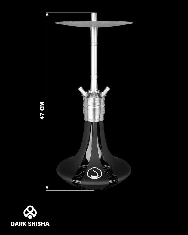 Narghilè Steamulation Pure Black Matt con finitura in acciaio, design tedesco e accessori inclusi