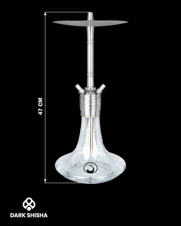 Narghilè Steamulation Pure White Matt con finitura in acciaio, design tedesco e accessori inclusi