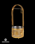 Carica immagine nella galleria Porta Carbone Narghilè &quot;Gold Flower L&quot; 48 cm | Alluminio Artigianale - Darkshisha
