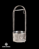 Carica immagine nella galleria Porta Carbone Narghilè &quot;Silver Flower L&quot; 48 cm | Alluminio Artigianale - Darkshisha
