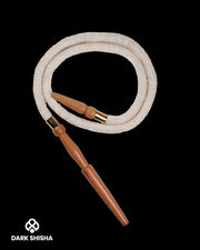 Tubo Tradizionale Al Sultan 170 cm | Camoscio Bianco e Legno per Narghilè - Darkshisha