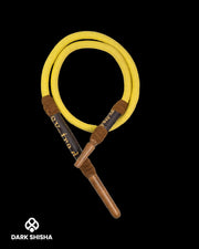 Tubo Tradizionale Sultan Lux 170 cm | Pelle Gialla con Dettagli Marroni per Narghilè - Darkshisha