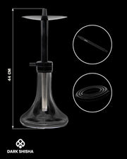 Narghilè nero Mr. Eds E29 Boss in alluminio con base in vetro soffiato a mano e design moderno professionale