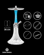 narghilè Aladin EPOX 360 Turquoise Body in acciaio inox e resina epossidica