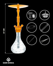 Narghilè Aladin Alux M5 Oro da 47 cm in alluminio e accessori completi