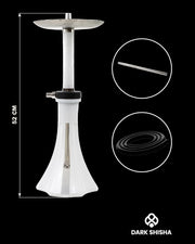 Narghilè Mr. Eds E46 Love Bianco 52 cm in acciaio inox con tubo e boccaglio