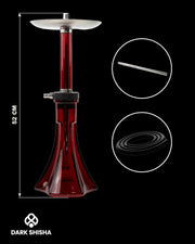 Narghilè Mr. Eds E46 Love Rosso 52 cm in acciaio inox con tubo e boccaglio