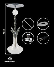 Shisha completa Smoke2u Praedo 2.0 grigia in alluminio con sistema Closed Chamber e accessori inclusi