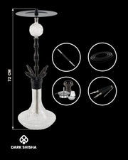 Shisha completa Smoke2u Praedo 2.0 nera. In alluminio con sistema Closed Chamber e accessori inclusi per un set moderno e funzionale.