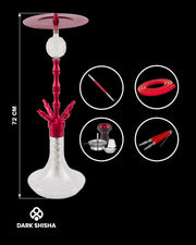 Shisha completa Smoke2u Praedo 2.0 rossa. In alluminio con sistema Closed Chamber e accessori inclusi per un set moderno e funzionale.