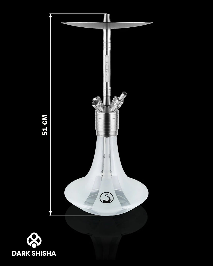 Narghilè Steamulation Ultimate White Matt Metallic in acciaio inox di lusso