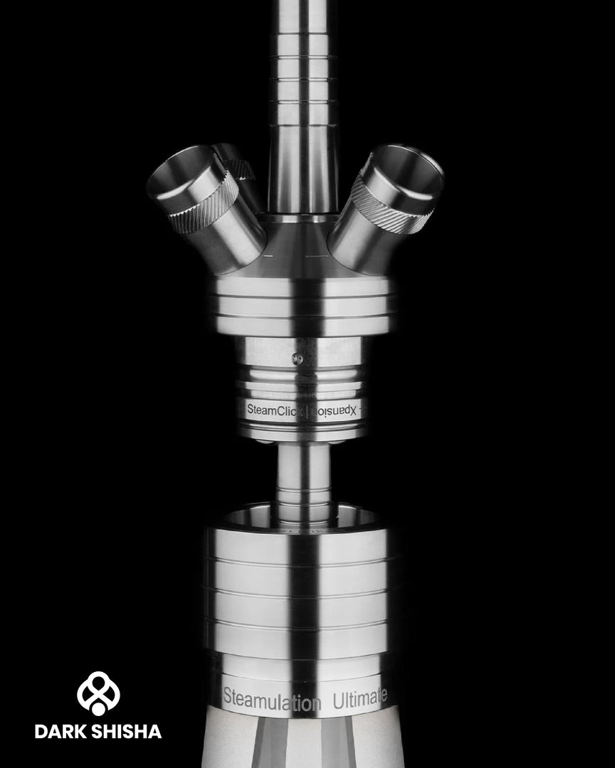 Narghilè Steamulation Ultimate White Matt Metallic in acciaio inox di lusso