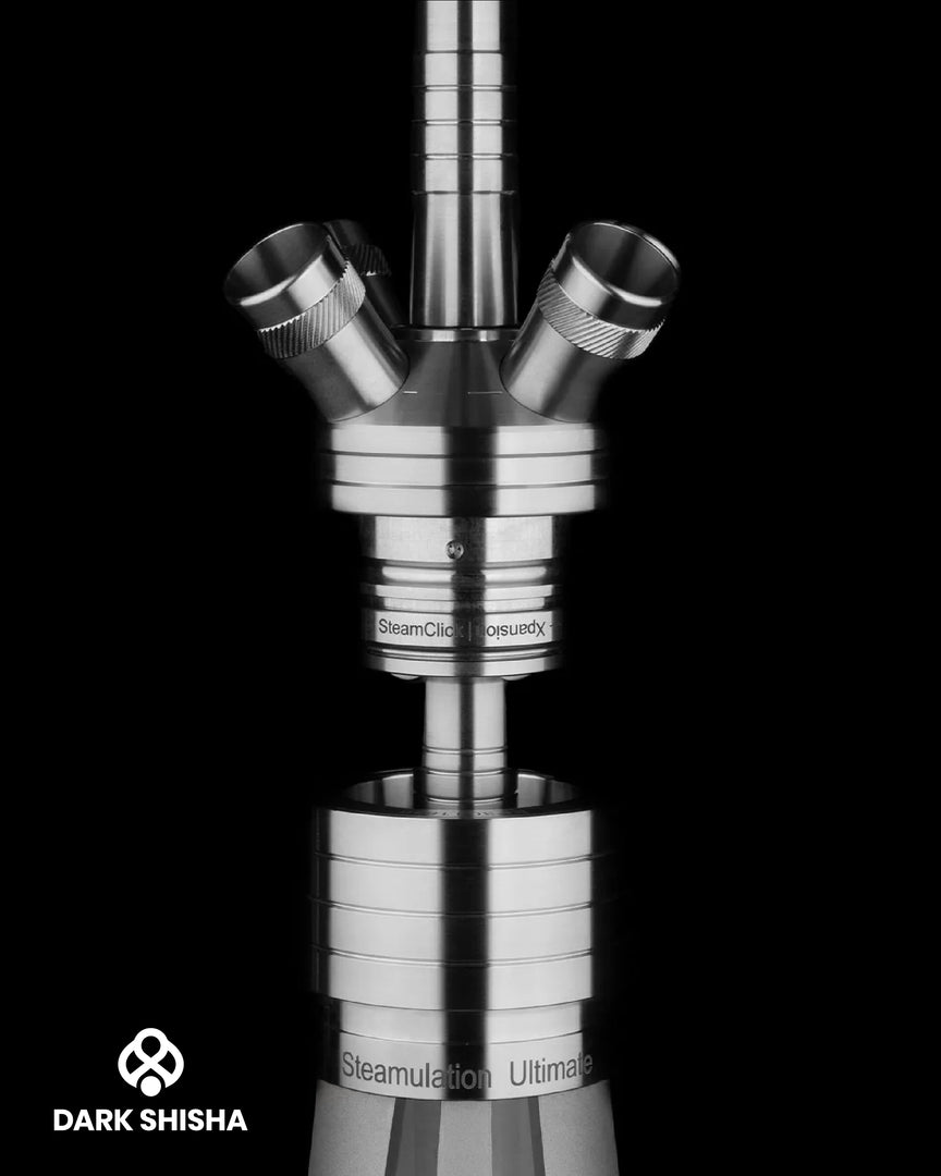 Narghilè Steamulation Ultimate Silver Matt Metallic in acciaio inox di lusso