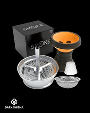 Testa narghilè SMOKE2U colore arancione con camino e cestino in metallo per gestione calore
