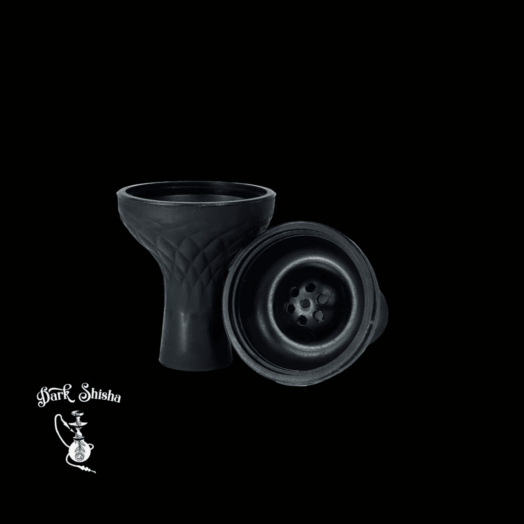 Testa in silicone nera per narghilè resistente al calore, compatibile con Kaloud, disponibile su Dark Shisha.