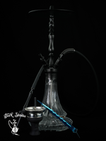 Shisha Aladin Alux M8 Nero - Narghilè da 58 cm con colonna in alluminio, inclusi set di tubo in silicone, testa camino e diffusore regolabile.