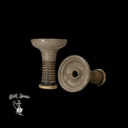 Testa per narghilè phunnel in ceramica grigia a strisce – Design classico e prestazioni eccellenti - Darkshisha